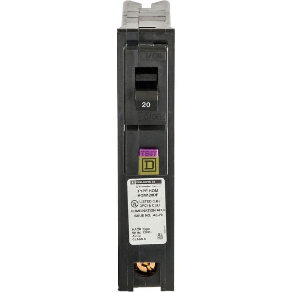 Homeline Arc Fault/GFCI Breaker 20 A HOM120PDF Reconditioned