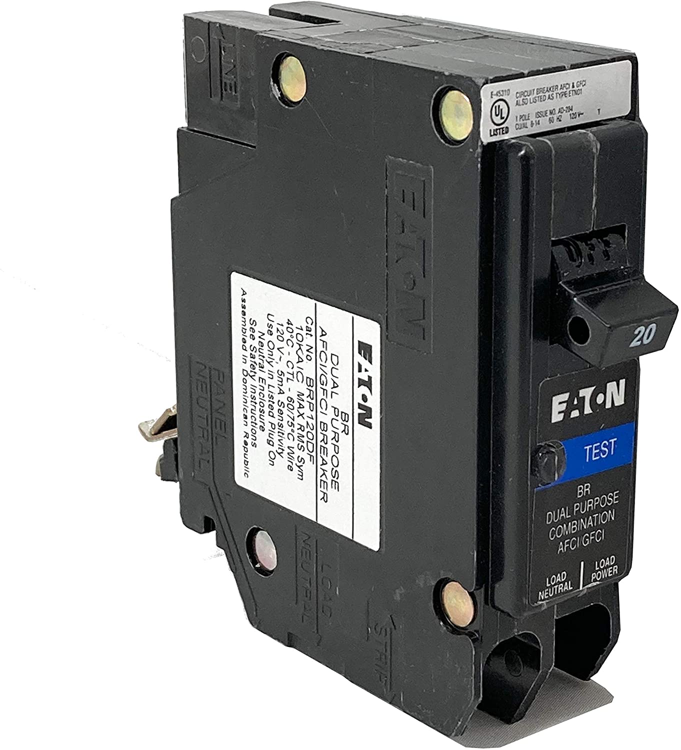 Used Eaton Arc Fault/GFCI Breaker 20 A BRP120DF